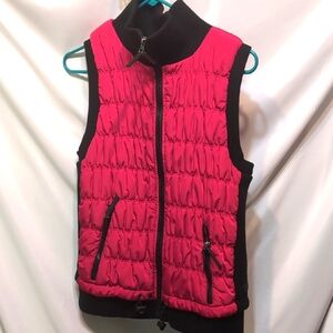 Women's Calvin Klein Performance Black and Red Quilted Vest Size Large